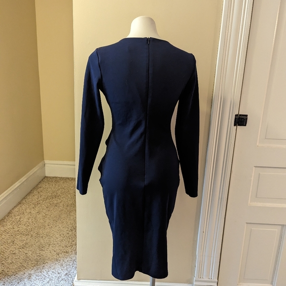 City Goddess London navy blue long sleeve dress size small - Picture 3 of 6